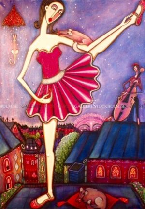 ANGELICA WIIK - OLJEMÅLNING - PRIMABALLERINA