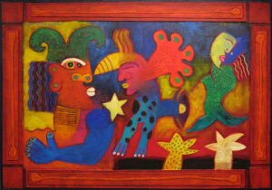 Clemens Briels - 3 Antipodes Figures/Orange
