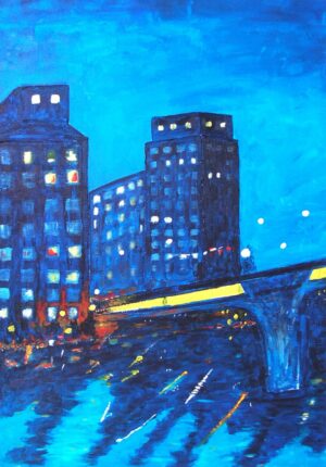 Plura Jonsson - Litografi - Kväll med Sankt Eriksbron