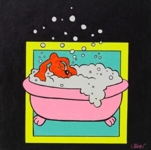 Petter Thoen - Fido taking a bath!