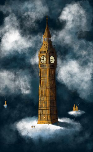 Per Nylén - Big Ben and the ropeladders (yellow edition) köpa konst.