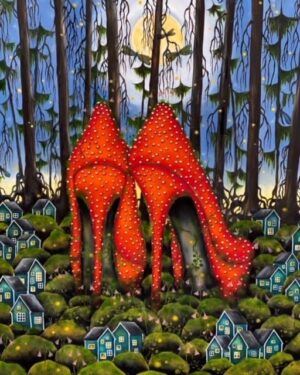 Josefina Wendel Carlsson - Forest of Amanita köpa konst oljemålning.