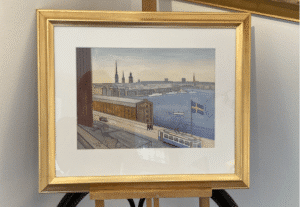 Einar Jolin - Stockholmsvy köpa konst oljemålning.