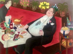 Lennart Jirlow - Gourmanden köpa konst oljemålning.