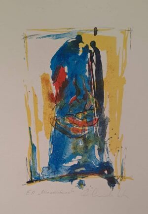 Bjørn Aurebekk - Blue Assistance - Litografi