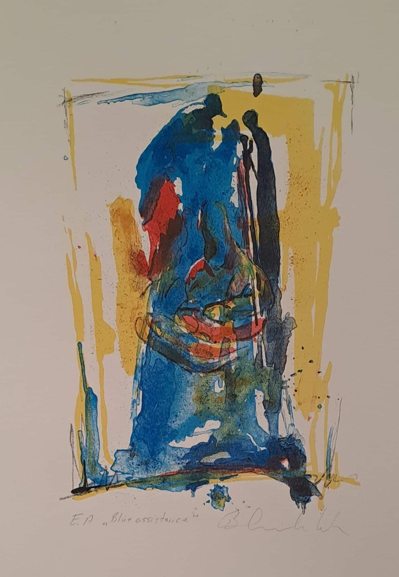 Bjørn Aurebekk – Blue Assistance – Litografi