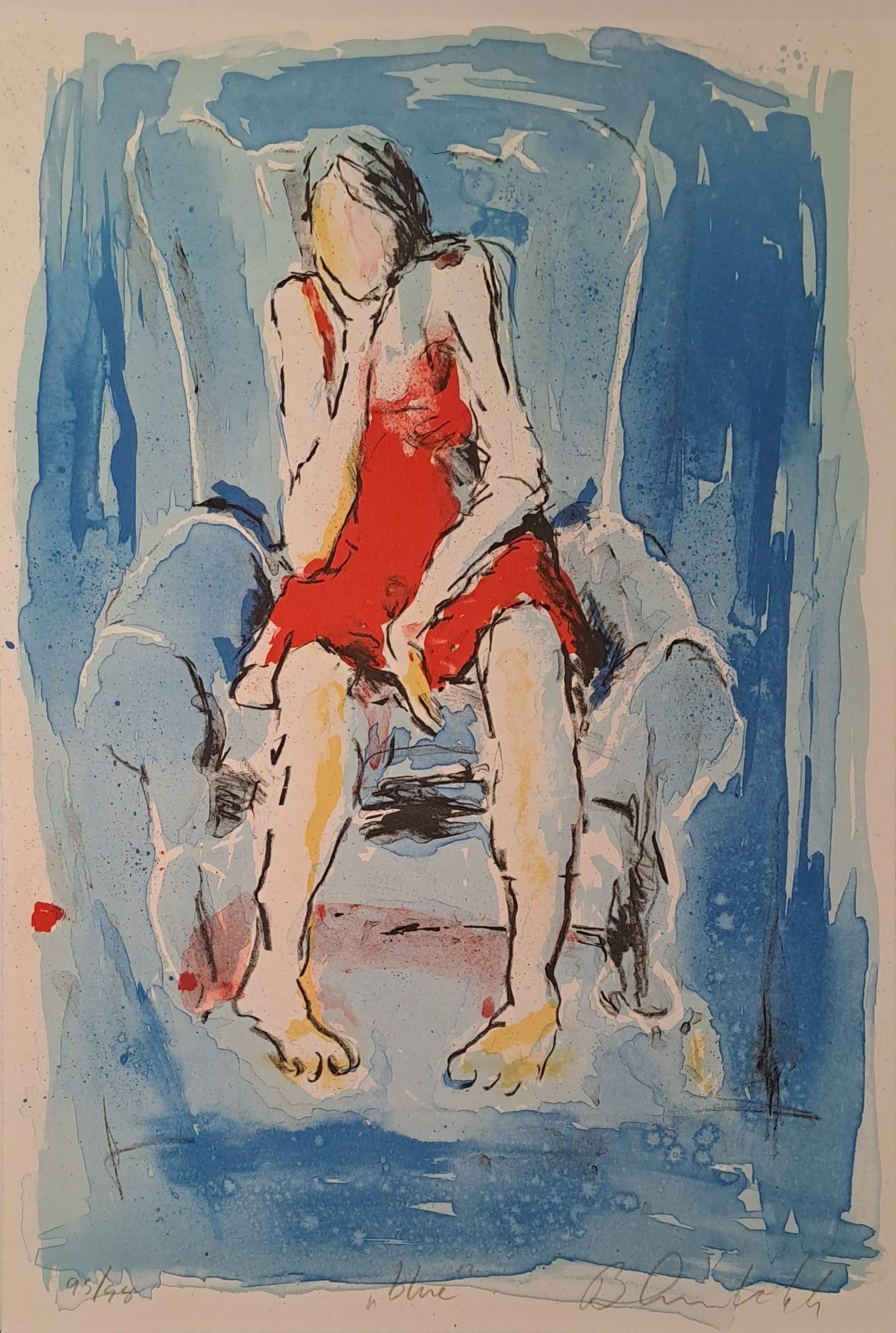Bjørn Aurebekk – blue – Litografi