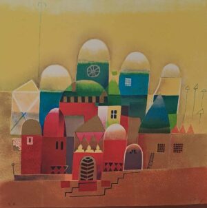 Edgar Mathias Saving - Village - Litografi