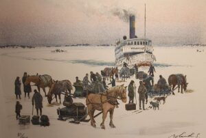 Roland Svensson - Möte på isen - Litografi - Slutsåld