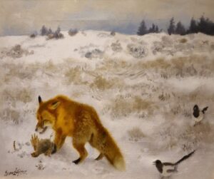 Bruno Liljefors - Vinterräven - Oljemålning