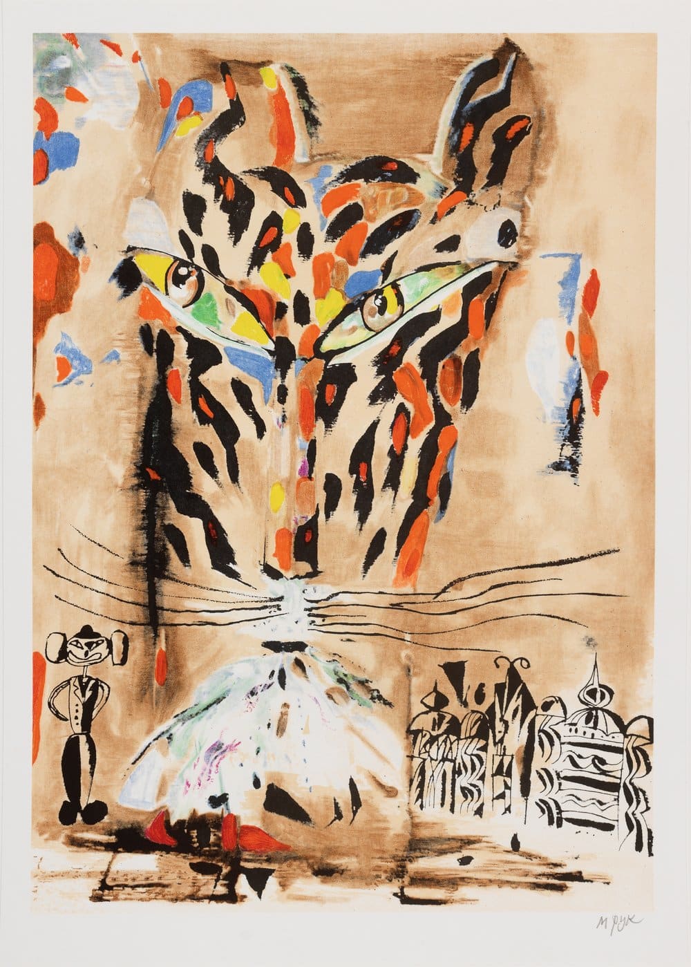 Madeleine Pyk – Brun Tiger – Litografi