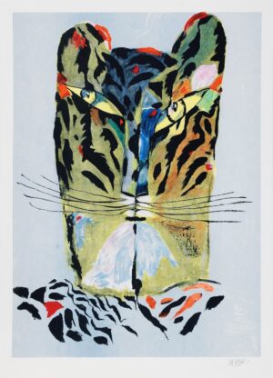 Madeleine Pyk - Grå Tiger - Litografi