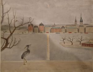 Einar Jolin - Vy från Bastugatan över Riddarfjärden - Oljemålning