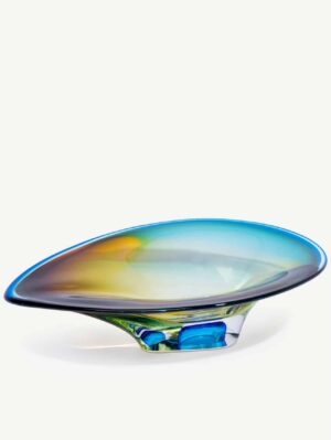 Göran Wärff - Mirage fat - blå - Glaskonst