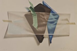 Yrjö Edelmann - Three dimensions of color under silk paper - Litografi