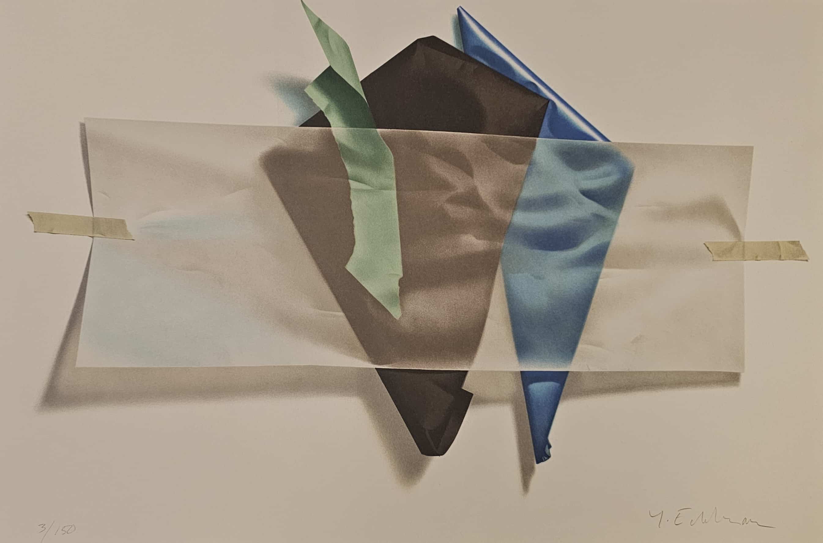 Yrjö Edelmann – Three dimensions of color under silk paper – Litografi – Slutsåld