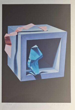Yrjö Edelmann - Blå Kub - Litografi