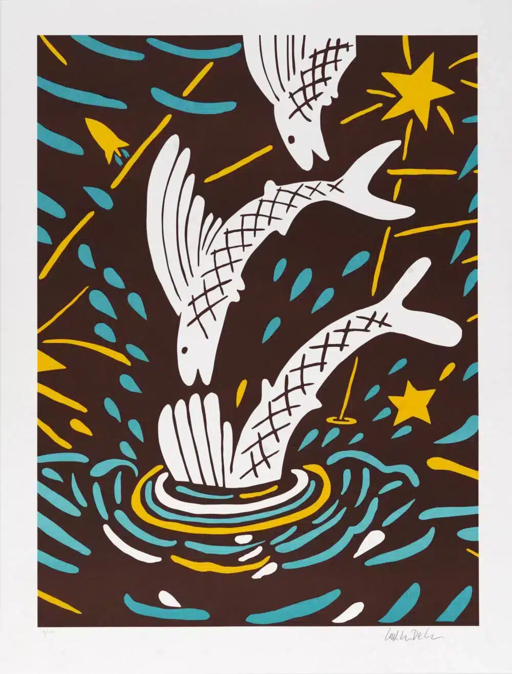 Carl Johan De Geer – Flygfiskar – Litografi