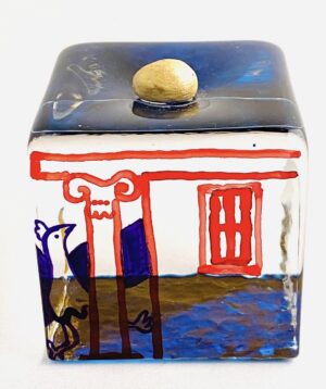 Jeanette Karsten - Joy of Life ,with golden egg. UNIQUE - Glaskonst